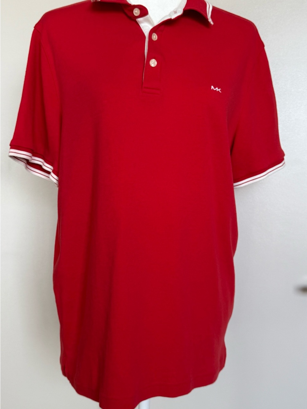 Michael Kors Bright Red Polo with White Trim